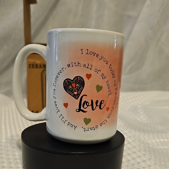 Carson Other - Heartfelt Love Ceramic Mug - White and Pink